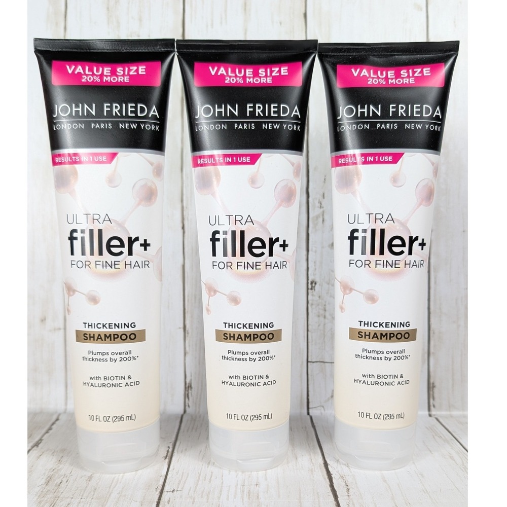 John Frieda Shampoo Ultra Filler+ Thickening Biotin B3 10oz White 3pk